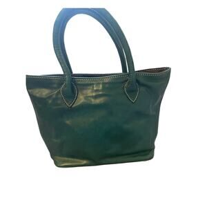 Unbranded Structured Teal bag Silver Feet hardware White Stitching leather Feel